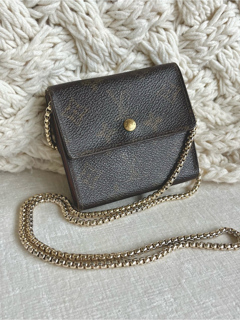 Louis Vuitton Brown Monogram Wallet On a Chain Crossbody